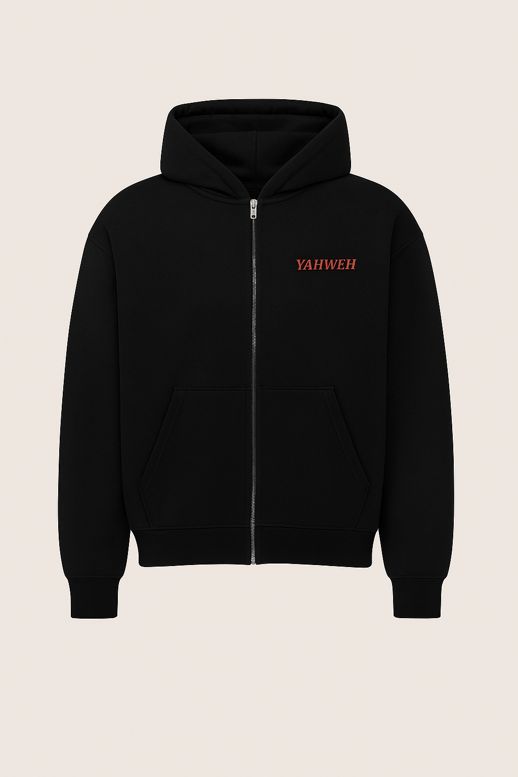 HOODIE NEGRO ESTAMPADO YAHWEH